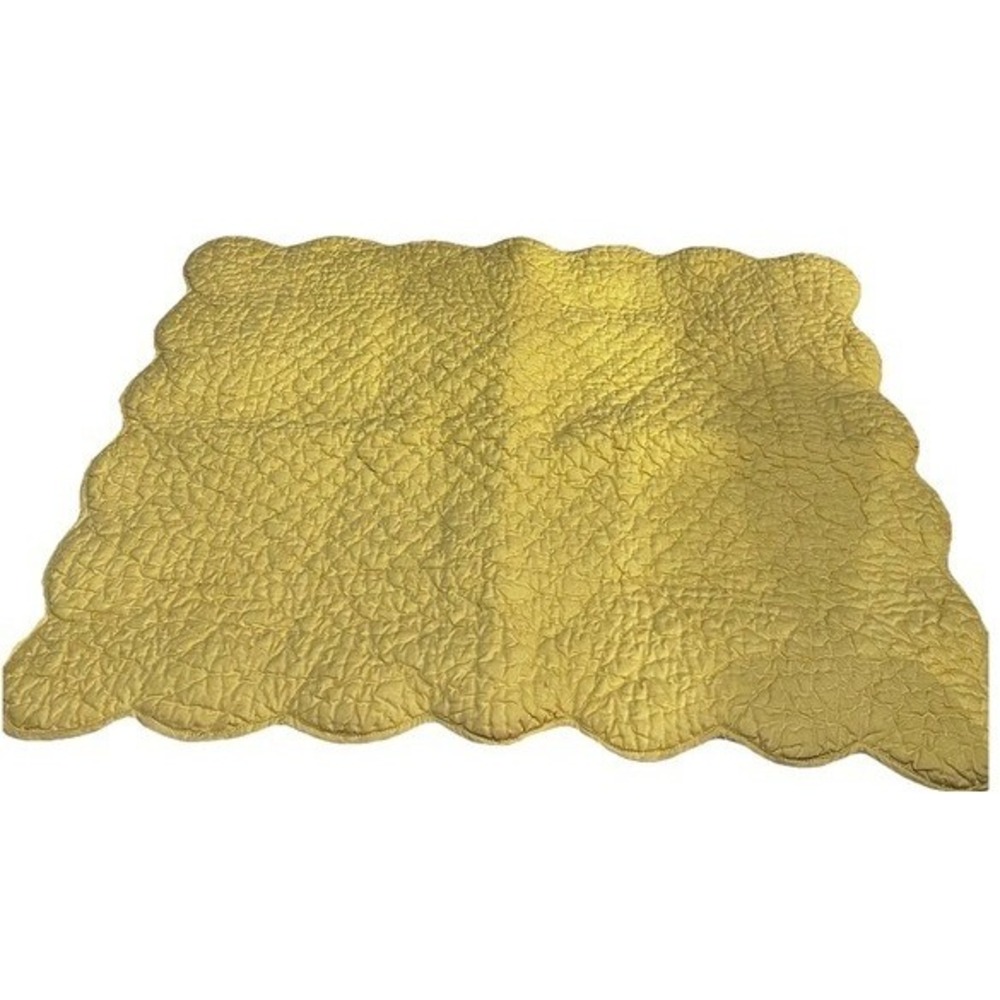 Crate & Barrel Grace Tailored Sham Yellow/Floral 21x27 Lot Of 3 Scalloped Edges